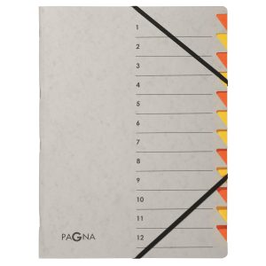 Pagna Ordnungsmappe A4 Easy Grey Grau; Orange, 12 Fächer