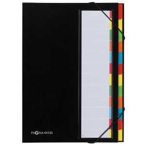 Pagna Ordnungsmappe A4 Premium Schwarz, 12 Fächer