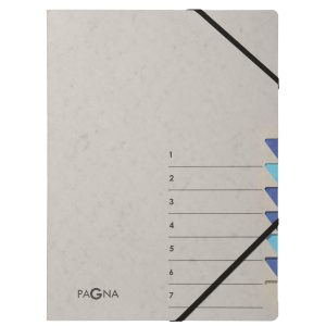 Pagna Ordnungsmappe A4 Easy Grey Grau; Blau, 7 Fächer
