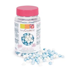 ScrapCooking Zuckerdekore Perlen weiss / blau 55 g