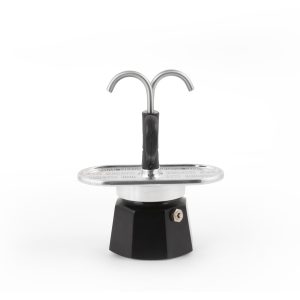 Bialetti Espressokocher New Mini Express 2 Tassen, Schwarz/Silber