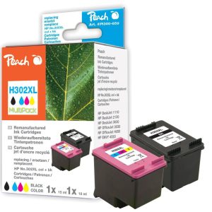 Peach Tintenset HP Nr. 302XL (F6U68A/F6U67A)