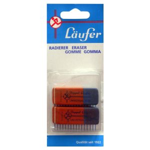 Läufer Radiergummi Universal 0440 2 Stück, Blau/Rot