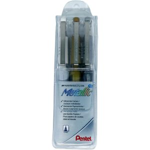 pentel Gelschreiber Hybrid Gel Grip DX Metallic 1 mm, Mehrfarbig