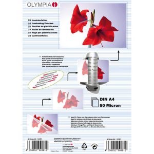 Olympia Laminierfolie A4, 80 µm, 25 Stück, Glänzend
