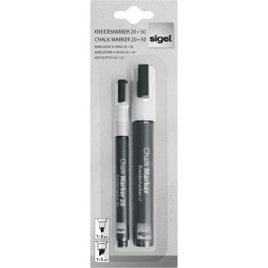 Sigel Kreidemarker 20 und 50 2 Stück, Weiss