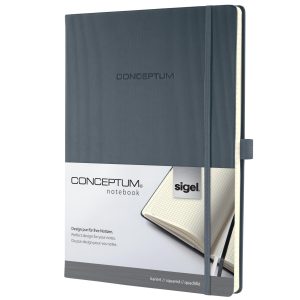 Sigel Notizbuch Conceptum A4, Kariert, Dunkelgrau