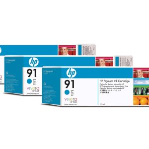 HP Tinte Nr. 91 (C9483A) Cyan (3er-Pack)