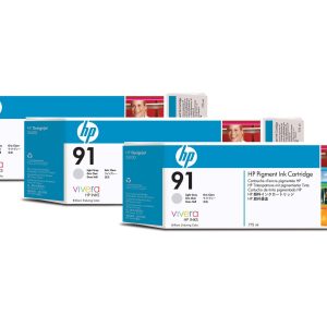 HP Tinte Nr. 91 (C9482A) Light Grey (3er-Pack)