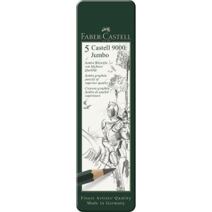 Faber-Castell Bleistift Castell 9000 Jumbo 5 Stück