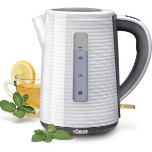 Koenig Wasserkocher Stripes 1.7 l, Anthrazit/Weiss