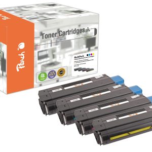 Peach Tonerset OKI C5100-Series BK, C, M, Y