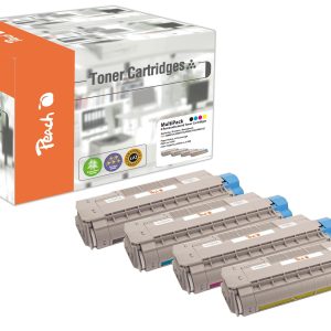 Peach Tonerset OKI C5850-Series BK, C, M, Y