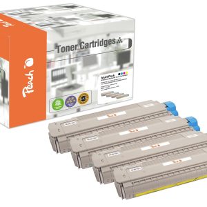 Peach Tonerset OKI C801 / 821-Series BK, C, M, Y