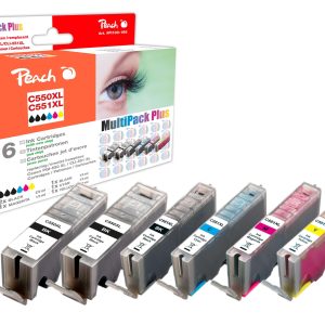 Peach Tintenset Canon PGI-550 / CLI-551 C, M, Y, 3x BK