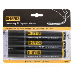Bi-Office Whiteboard-Marker Inkstring Schwarz, 3 Stück