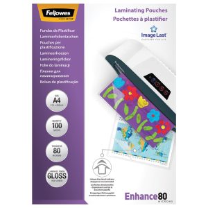 Fellowes Laminierfolie A4, 80 µm, 100 Stück, Glänzend