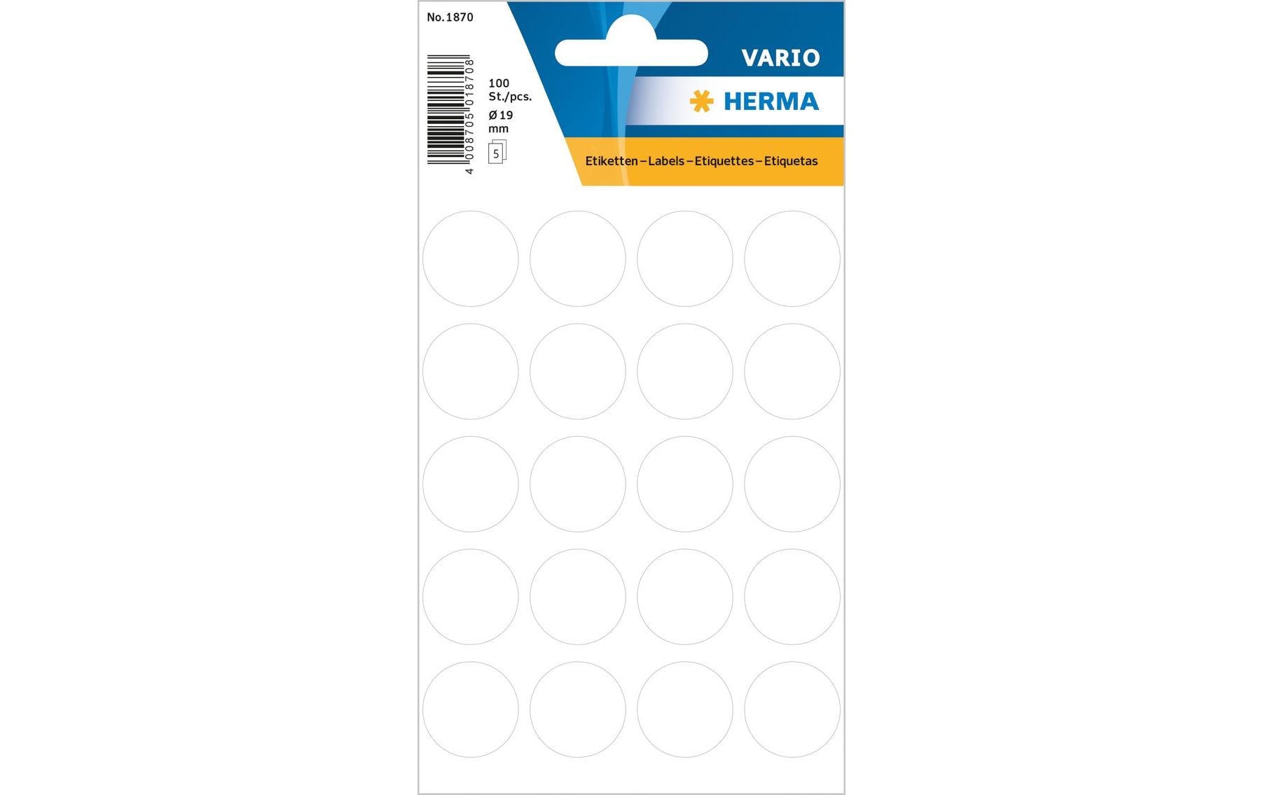 Herma Stickers Klebepunkte Vario Ø 19 mm, Weiss 2