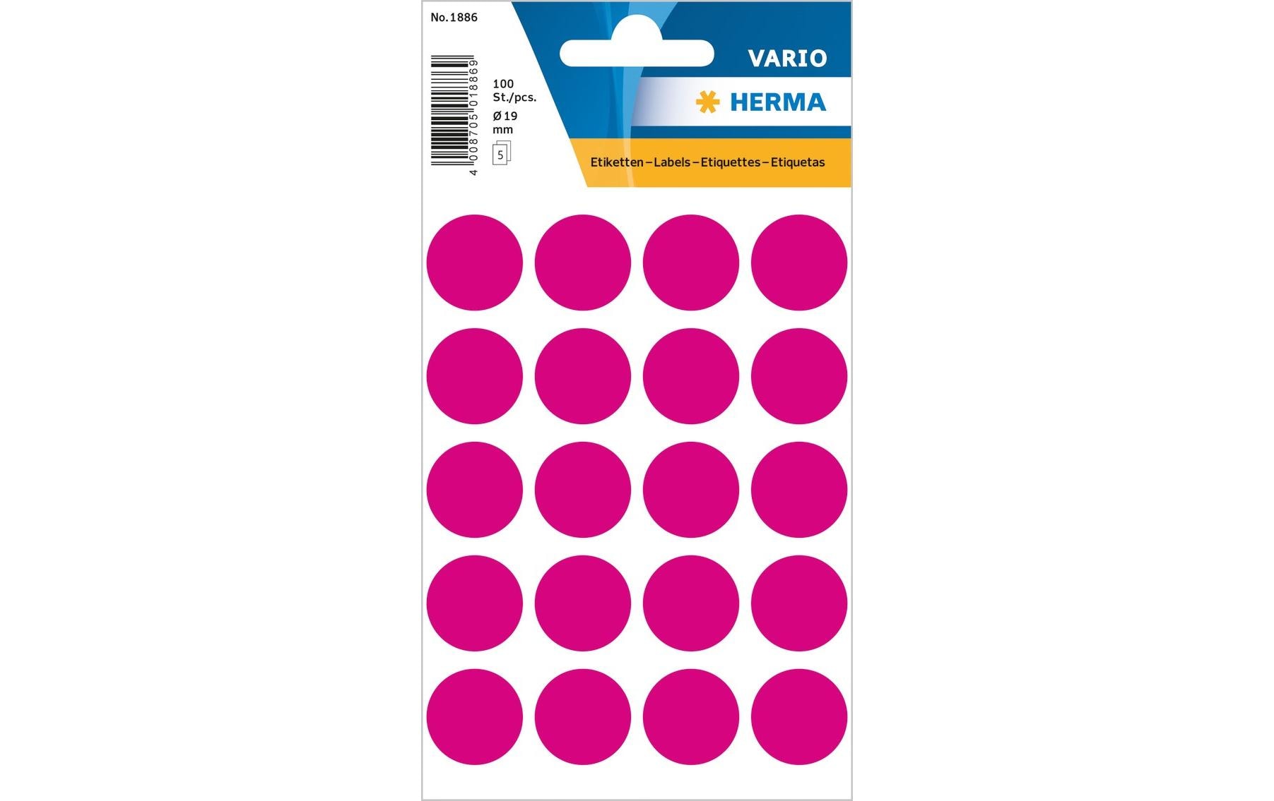 Herma Stickers Klebepunkte Vario Ø 19 mm, Pink 1