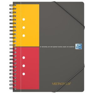 Oxford Notizheft International Meetingbook, A5 +, Kariert, Grau
