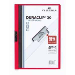 DURABLE Klemmhefter Duraclip 30 A4, Rot