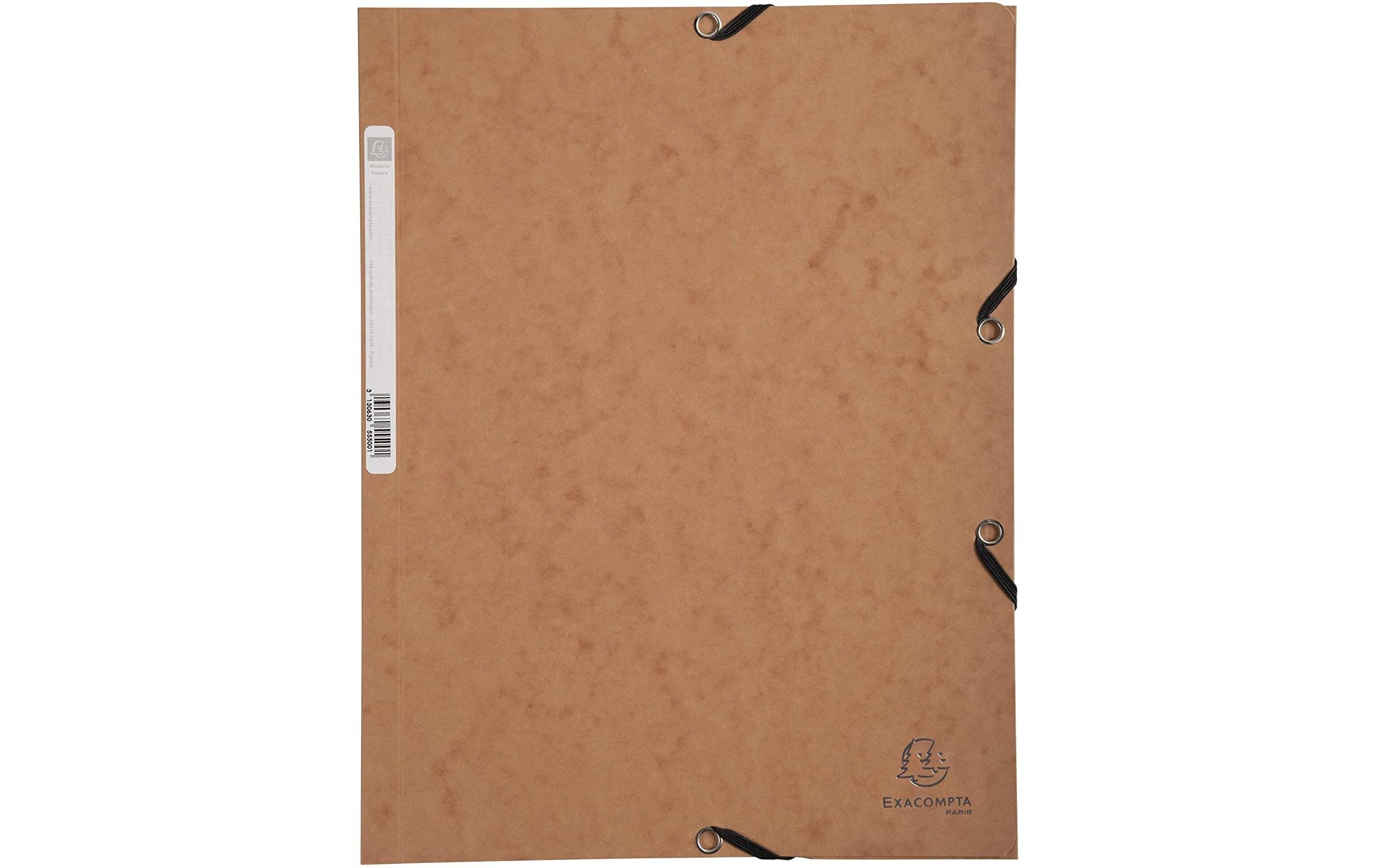 Exacompta Gummibandmappe A4 Braun, 250 Blatt 3 Exacompta Gummibandmappe A4 Braun, 250 Blatt