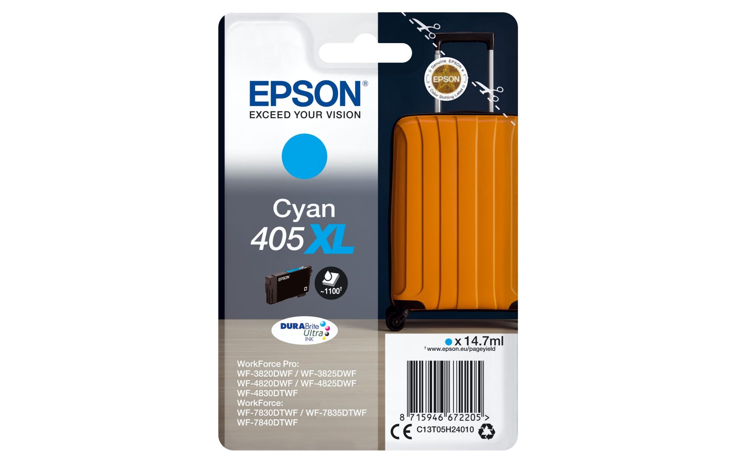 Epson Tinte Nr. 405XL / C13T05H24010 Cyan 3 Epson Tinte Nr. 405XL / C13T05H24010 Cyan