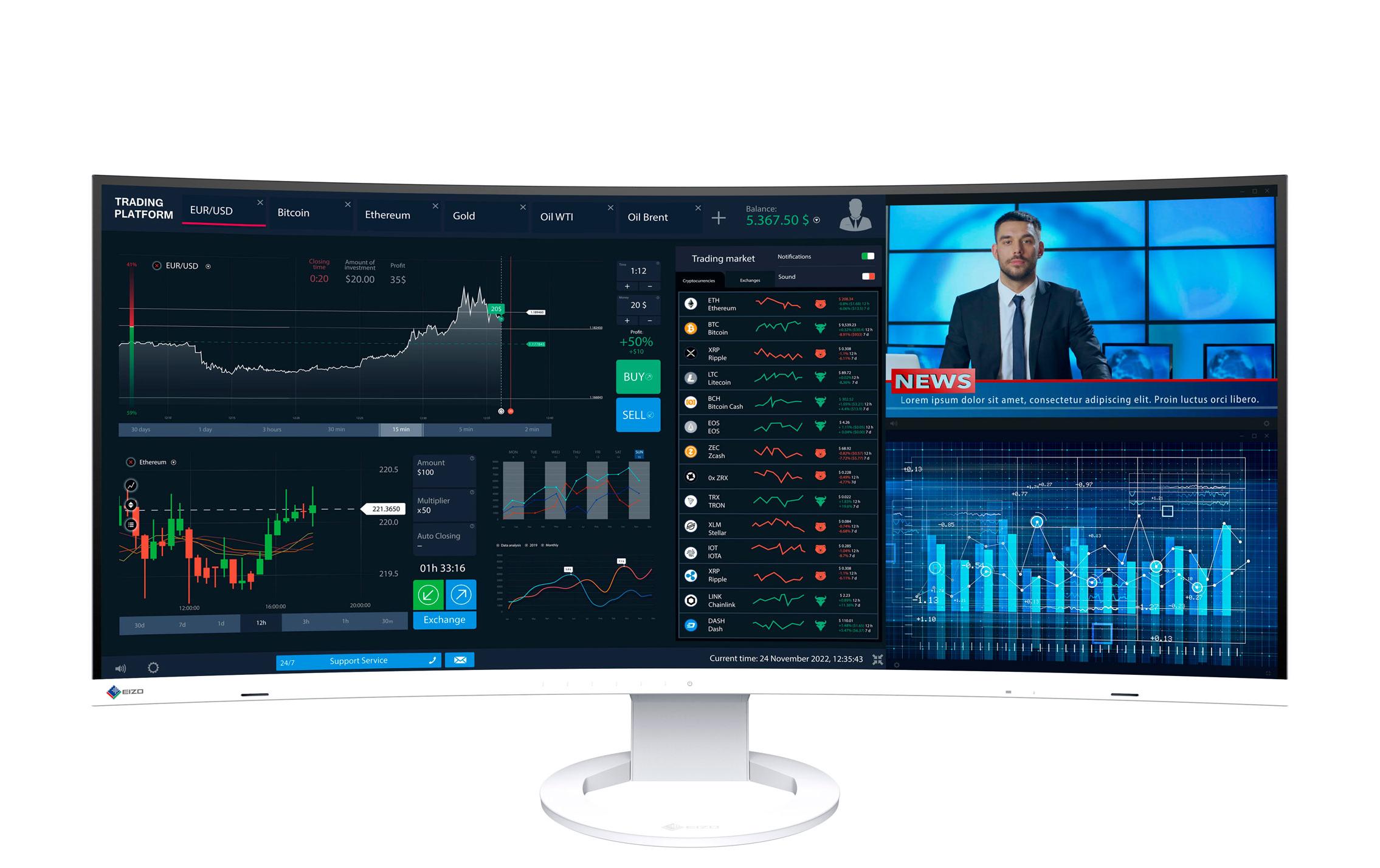 EIZO Monitor EV3895 Swiss Edition Weiss 1