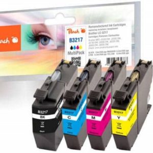 Peach Tinte für Brother LC-3217 BK, C, M, Y