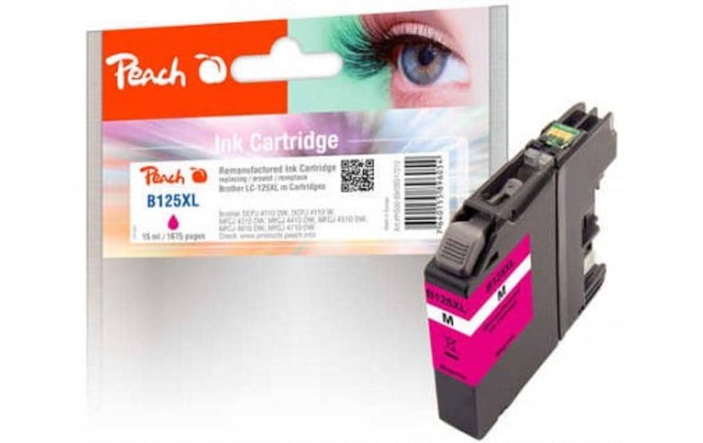 Peach Tinte für Brother LC-125/7 XL BK, C, M, Y 2