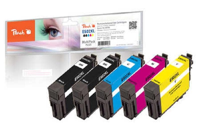 Peach Tinte für Epson 502XL 2x BK, 1x C, M, Y 3 Peach Tinte für Epson 502XL 2x BK, 1x C, M, Y