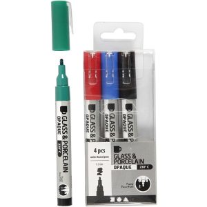Creativ Company Porzellanmarker und Glasmarker 4 Stück