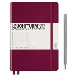Leuchtturm Notizbuch Medium A5, Dot, 2-teilig, Port Rot