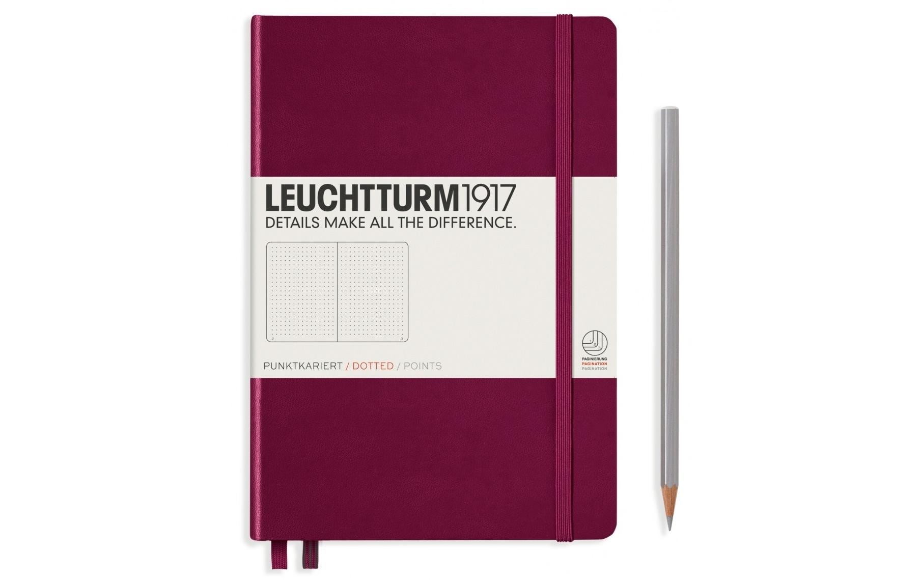 Leuchtturm Notizbuch Medium A5, Dot, 2-teilig, Port Rot 2