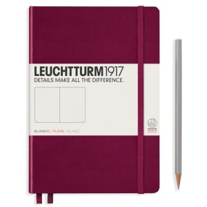 Leuchtturm Notizbuch Medium A5, Blanko, 2-teilig, Port Rot