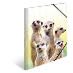 HERMA Gummibandmappe Erdmännchen A3, Mehrfarbig