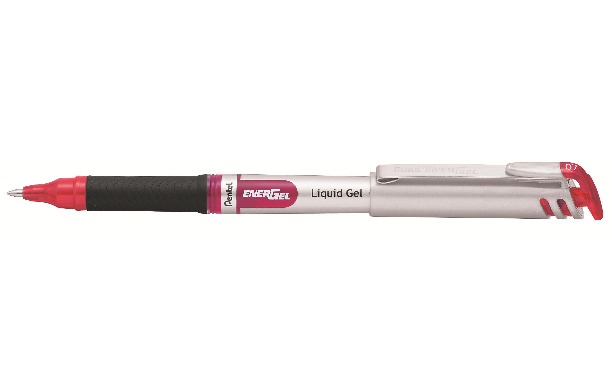pentel Gelschreiber Liquid EnerGel mit 0.7 mm Metallspitze, Rot 2