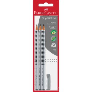 Faber-Castell Bleistift Grip 2001 Set HB, 3 Stück