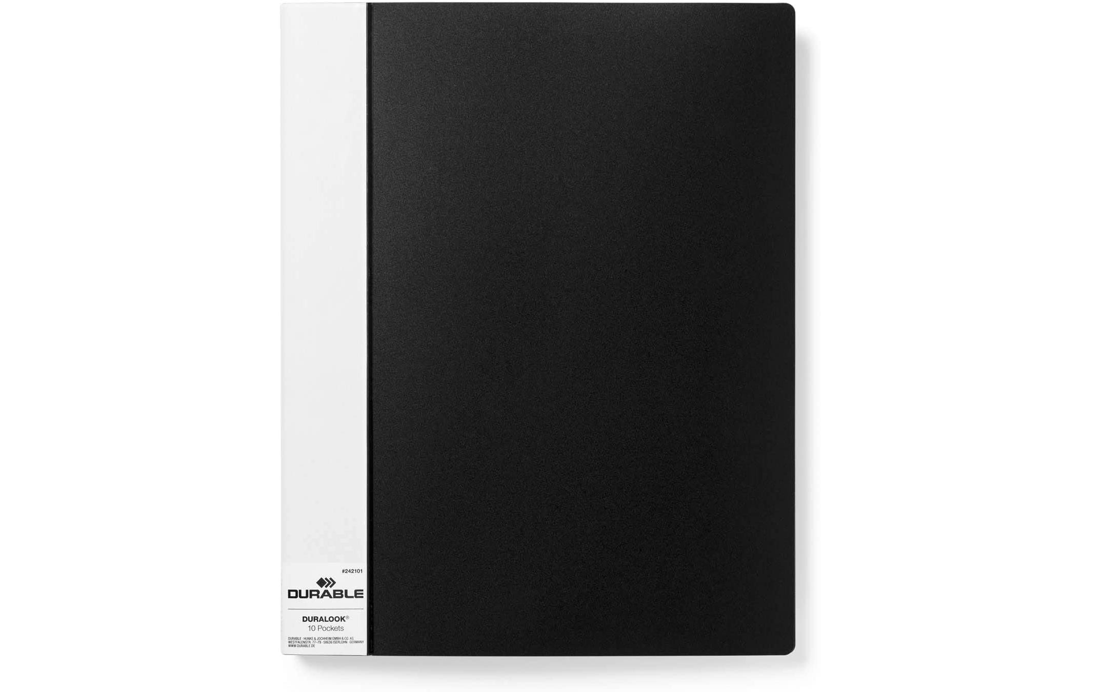 DURABLE Sichtbuch Duralook A4 Schwarz, 10 Hüllen 3 DURABLE Sichtbuch Duralook A4 Schwarz, 10 Hüllen