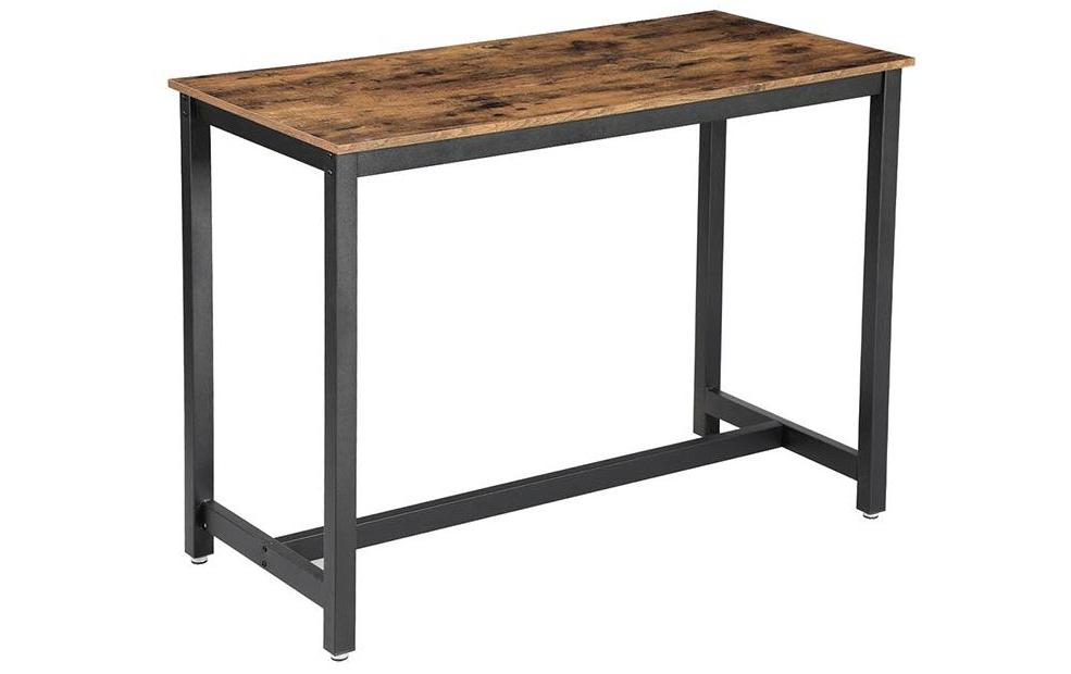 VASAGLE Bartisch mit Metallgestell 120 x 90 cm, Schwarz/Braun 3 VASAGLE Bartisch mit Metallgestell 120 x 90 cm, Schwarz/Braun