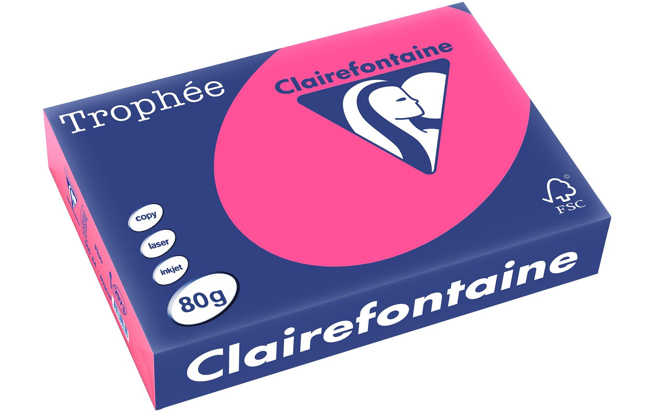Clairefontaine Kopierpapier Trophée A4, 80 g/m², Neonrosa, 500 Blatt 3 Clairefontaine Kopierpapier Trophée A4, 80 g/m², Neonrosa, 500 Blatt