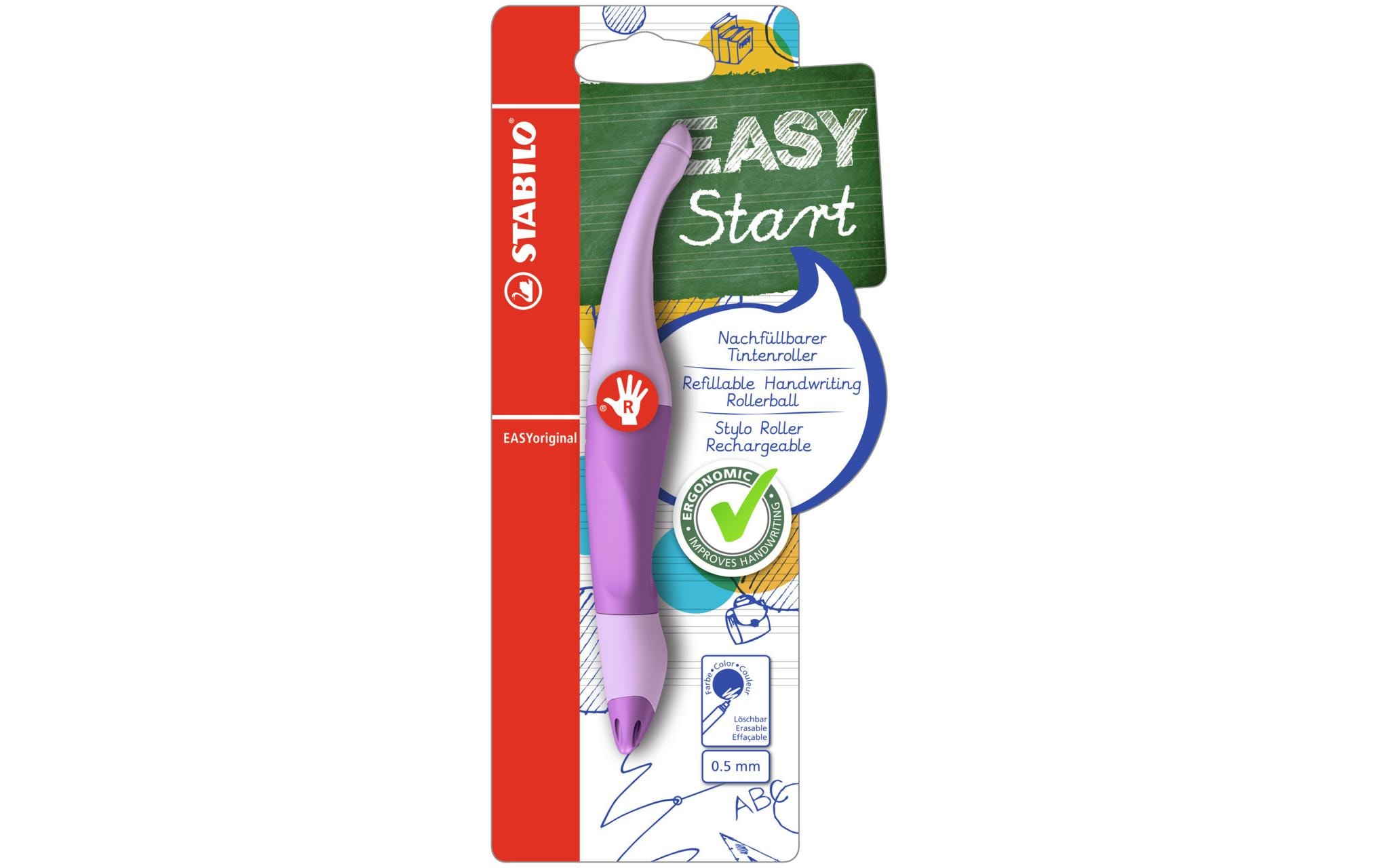 STABILO Rollerball EASYoriginal Pastell 0.5 mm, Rechtshänder, Lila 1