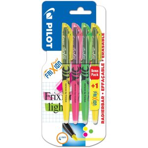 Pilot Textmarker FriXion Light 4 Stück, Grün/Gelb/Pink