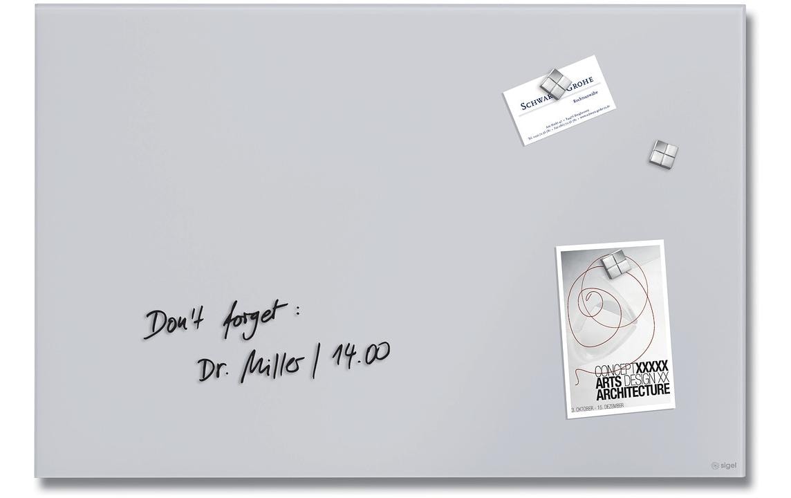 Sigel Glassboard magnetisch 600x400 Pastellfarbig Hellgrau 3 Sigel Glassboard magnetisch 600x400 Pastellfarbig Hellgrau