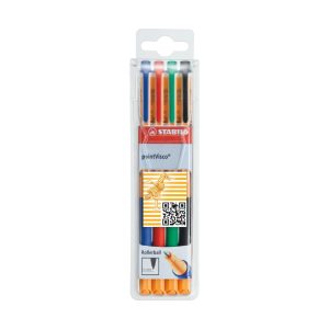 STABILO Rollerball Visco Gel-Rollerball 0.5 mm, 4er Etui
