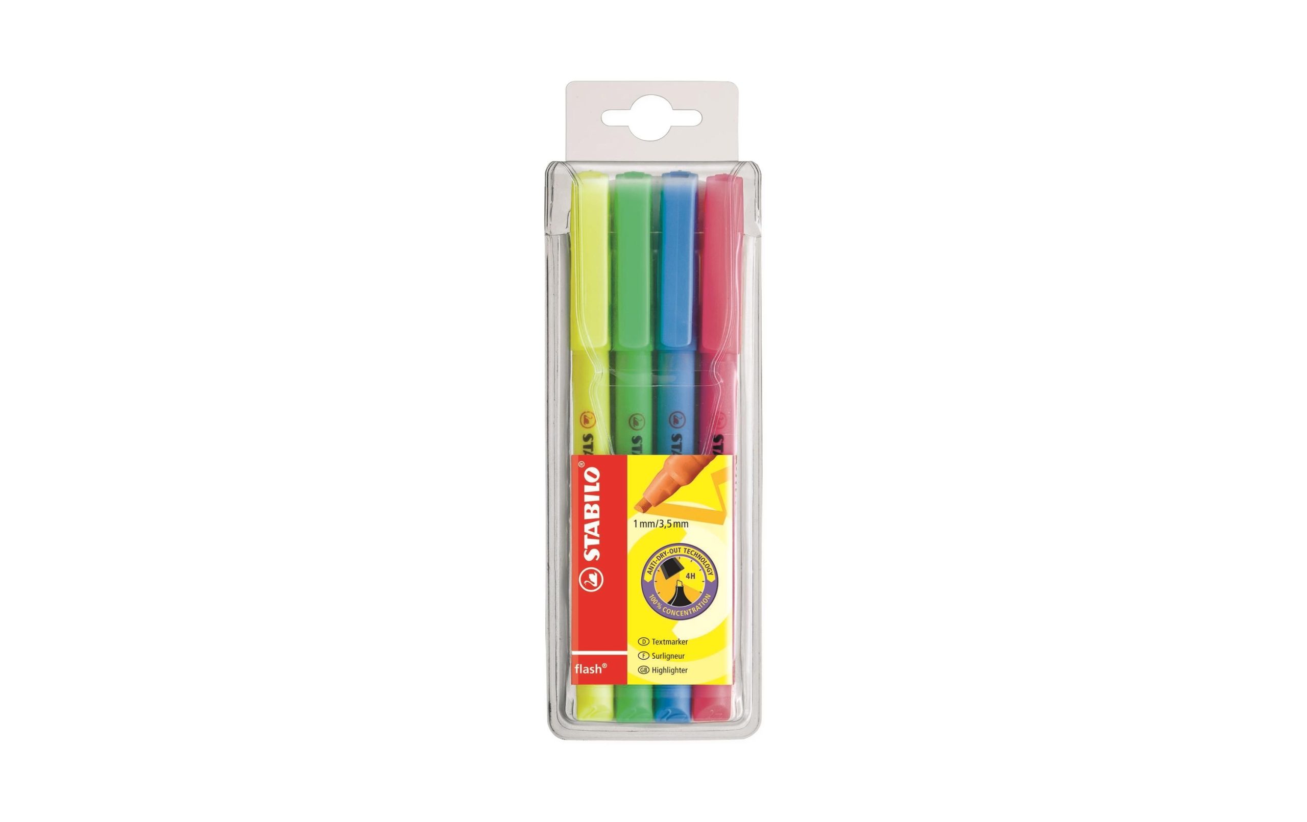 STABILO Textmarker Flash 4er Etui 3 STABILO Textmarker Flash 4er Etui