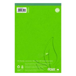 Ursusgreen Notizblock Green A5, kariert, 100 Blatt, 5 Stück