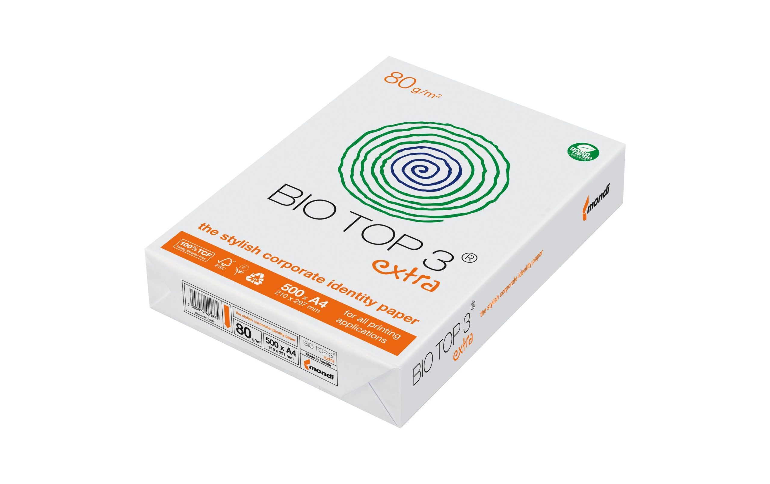 Bio Top Kopierpapier Bio Top 3 Extra A3, Weiss, 80 g/m², 500 Blatt 3 Bio Top Kopierpapier Bio Top 3 Extra A3, Weiss, 80 g/m², 500 Blatt