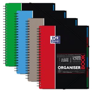 Oxford Notizheft Organiser A4, Kariert, Assortiert