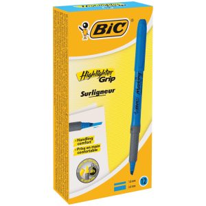 BIC Textmarker Brite Liner Grip 12 Stück, Blau